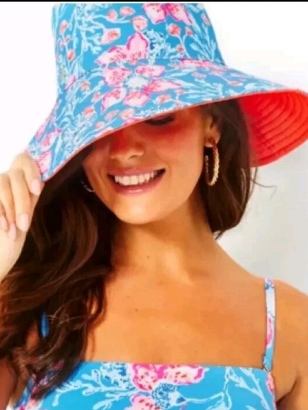 Lilly Pulitzer Reversible Canvas UPF 50 Bahamian Rhapsody’s Sun Hat One Size